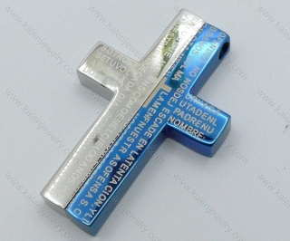 Stainless Steel Blue Cross Pendant - KJP050518