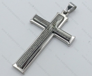 Stainless Steel Black Plating Cross Pendant - KJP050525