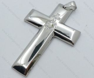 Smooth Stainless Steel Female Cross Pendant For Women - KJP050534