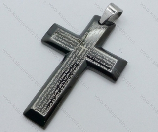 Black Stainless Steel Cross Pendant - KJP050539