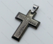 Black Plating Stainless Steel Cross Pendant - KJP050541