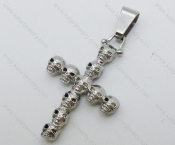 Stainless Steel Skull Cross Pendant - KJP050598