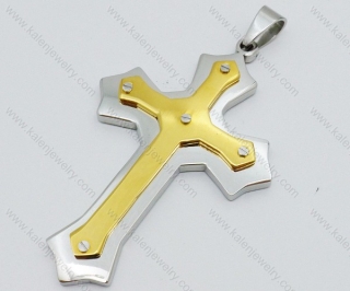 Stainless Steel  Black Plating Cross Pendant - KJP050637