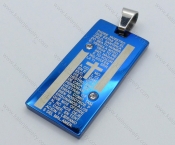 Blue Plating Tag Pendant - KJP050169