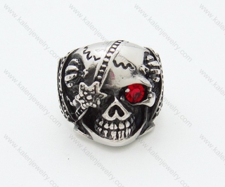 Cyclops Ruby / Red Zircon Stone Eyes Skull KJR090090