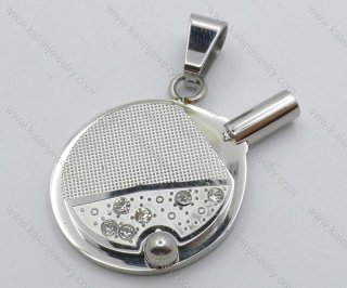 Stainless Steel Table Tennis Bat Pendant - KJP050684