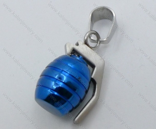 Blue Stainless Steel Antitank Grenade Pendants - KJP050690