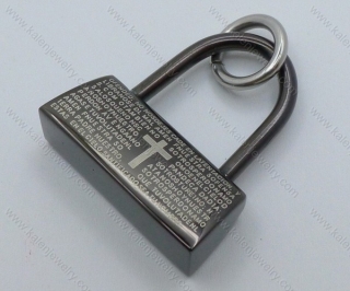 Black Whoelsale Jewelry of Silver Stainless Steel Square Bag Pendants - KJP050924