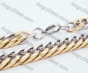 Stainless Steel Gold Plating Necklace - KJN200003