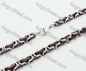 Stainless Steel Black Plating Necklace - KJN200021