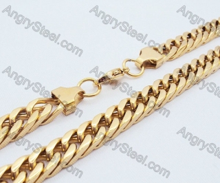 Stainless Steel Gold Plating Necklace - KJN200027