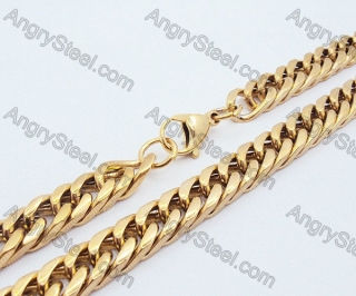 Wide fashion gold plating Stainless Steel Men's Big Necklaces - KJN200028