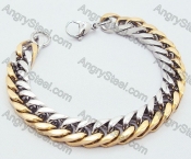 Mens Stainless Steel Gold Plating Bracelets - KJB200009