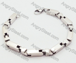 Polish Silver Stainless Steel Stamping Bracelets - KJB200012