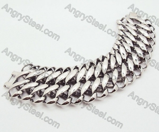 316L Stainless Steel Biker Big & Heavy Bracelet with 8 in Large size shaped links - KJB200016