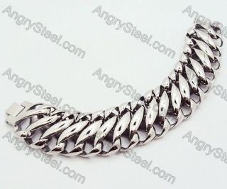 Big & Heavy 316L Stainless Steel Casting Men's Bracelet with 8 in small size shaped links - KJB200023