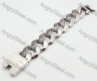 Stainless Steel Casting Men Big & Heavy 316L Bracelet with Decorative Pattern - KJB200027