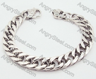 Wholesale Flat Polishing Silver Plating Stainless Steel Stamping Big Bracelets for Men - KJB200038