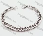 Noble Silver Plated Stainless Steel Stamping Bracelets for Men - KJB200040