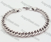 Flat Silver Plating Stainless Steel Stamping Men's Bracelets - KJB200041