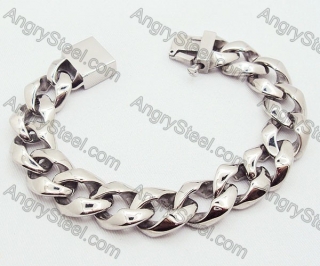 Polishing Silver Plated Stainless Steel Stamping Bracelets Mens Big Bracelets - KJB200044