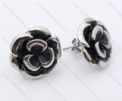 Wholesale Antique Silver Kalen Stainless Steel Casting Flower Earrings - KJE050028