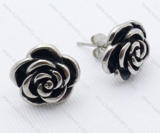 Stainless Steel Rose Earrings