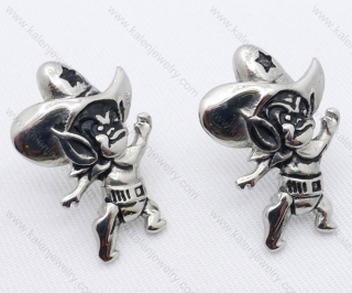 Stainless Steel Monkey In A Hat Earrings