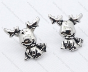 Cute Stainless Steel Christmas Reindeer Earrings Wholesale