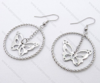 Stainless Steel Cutting Butterfly Earrings