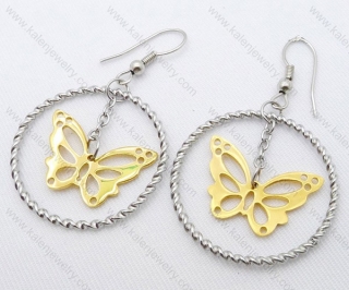 Stainless Steel Cutting Butterfly Earrings