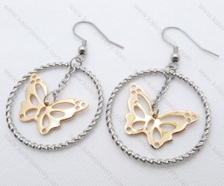 Stainless Steel Cutting Butterfly Earrings