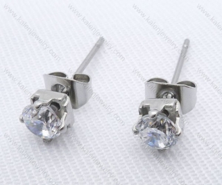 Stainless Steel Cutting Earrings with Zircon