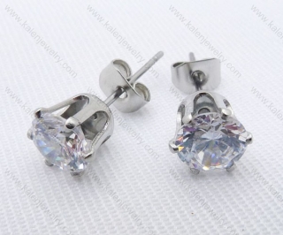 Stainless Steel Cutting Earrings with Zircon