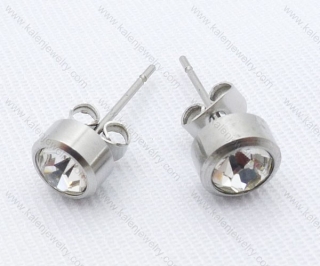 Stainless Steel Cutting Earrings with Zircon