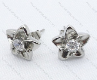 Stainless Steel Cutting Earrings with Zircon