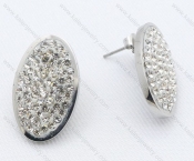 Stainless Steel Cutting Earrings with Zircon