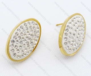 Stainless Steel Cutting Earrings with Zircon