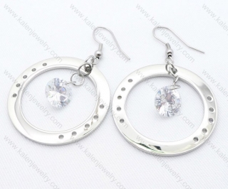 Stainless Steel Cutting Earrings with Zircon