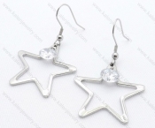 Stainless Steel Cutting Earrings with Zircon