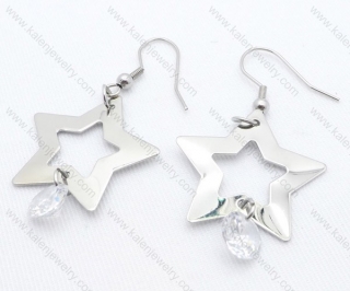 Stainless Steel Cutting Earrings with Zircon