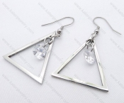 Stainless Steel Cutting Earrings with Zircon