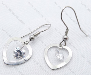 Stainless Steel Cutting Earrings with Zircon