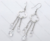 Stainless Steel Cutting Earrings with Zircon