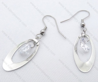 Stainless Steel Cutting Earrings with Zircon