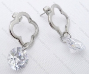 Stainless Steel Cutting Earrings with Zircon