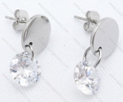 Stainless Steel Cutting Earrings with Zircon