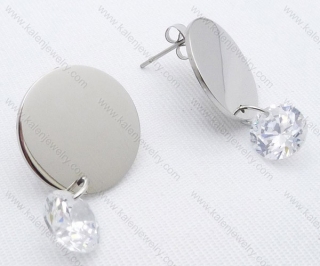 Stainless Steel Cutting Earrings with Zircon