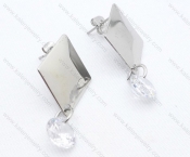 Stainless Steel Cutting Earrings with Zircon