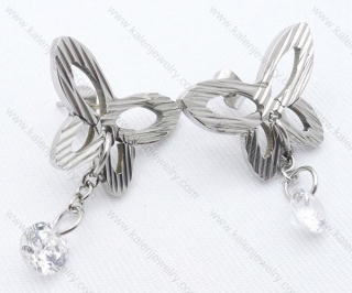 Stainless Steel Cutting Earrings with Zircon